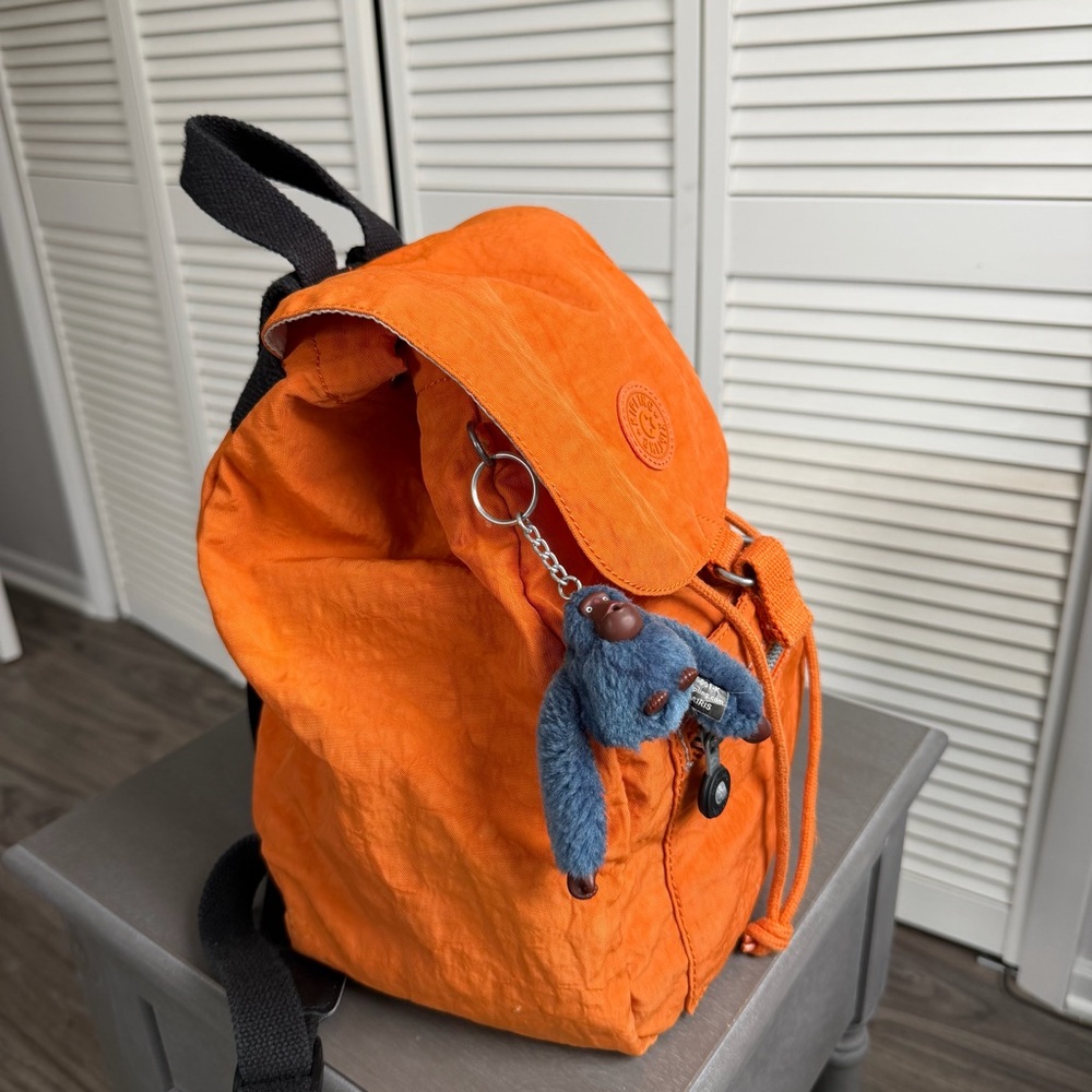 Orange Vintage Kipling Backpack - image 2